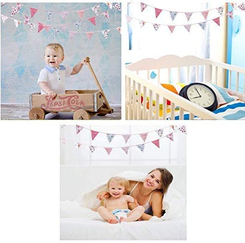 Festone Con Bandierine Arcobaleno 10 Metri - 36 Bandiere Triangolari In Tessuto Di Cotone, Riutilizzabile, Per Feste Compleanno, Matrimoni, Baby Shower