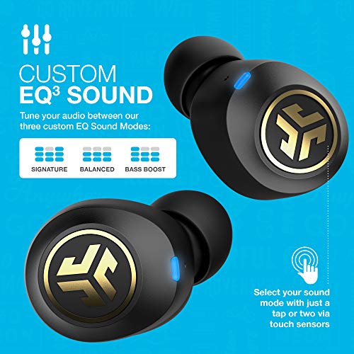Jlab Jbuds Air Icon True Wireless Signature Bluetooth Earbuds + Charging Case | Black & Gold | Ip55 Sweat Resistance | Bluetooth 5.0 Connection | Stereo Phone Calls | 3 Eq Sound Settings #TOP5
