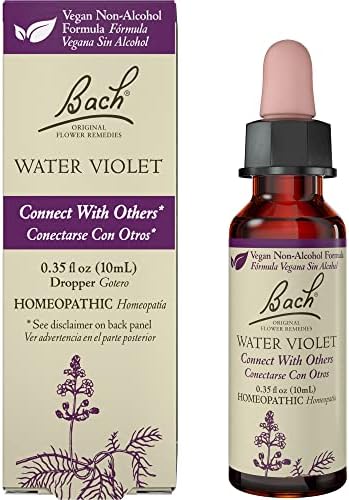 Bach Original Flower Remedies, Water Violet for Connecting with Others (Non-Alcohol Formula), Natural Homeopathic Flower Essence, Holistic Wellness and Stress Relief, Vegan, 10mL Dropper