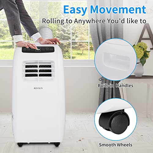 Rovsun 8,000 Btu 3-In-1 Portable Air Conditioner, Dehumidifier, Fan, Powerful Stand Floor Ac With Remote Control & Rolling Wheels & Window Installation Kit #TOP3