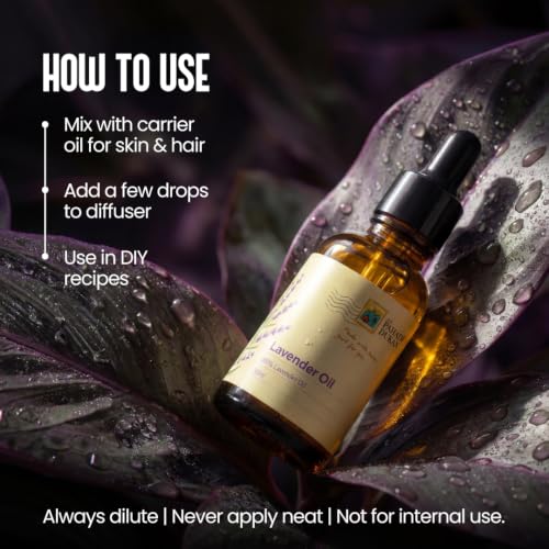 Image of My Pahadi Dukan Lavender Essential Oil 30 ml, Pure Natural Steam Distilled, Supports Healthy Hair & Growth, Skin Care, Hair Fall Control, and Relaxing Sleep, Organic, Undiluted, No Sulphate or Mineral Oil