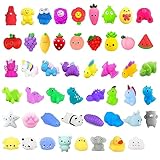 60Pcs Mochi Squishy Toys, Kawaii Squishies Toys, Fidget Stress Relief Toy for Kids Party Bag Fillers, Classroom Prizes, Goodie Bag Stuffers Birthday Gifts (Random)