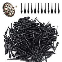 POPAPIE 200 Stück Dartspitzen Kunststoff Ersatzspitze Softdart Spitzen Nicht Leicht zu Brechen Dartpfeil Spitzen Dart Spitzen Soft für Dartsportbegeisterte Dart Zubehör für Elektronische (Schwarz)
