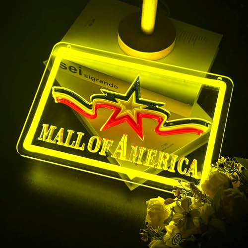 WLFLXG Mall of America Neon Sign for Wall Decor, Dimmable Retro Mall of America Shop Store Light up...