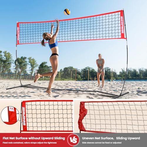 image for Bearwill Volleyball Net, 12FT Portable Volleyball Net for Backyard, Fr