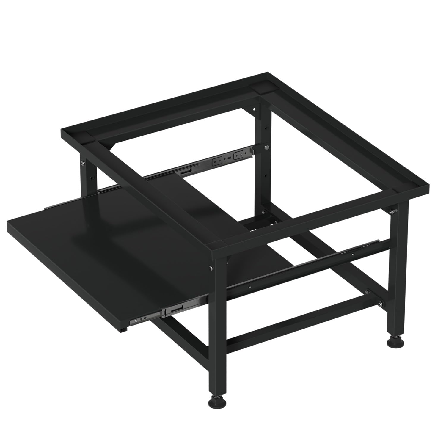 Herrselsam Base per lavatrice con ripiano estraibile, altezza 42 cm, piedini regolabili in altezza e assorbimento del rumore, base per lavatrice con cassetto estraibile a 3 livelli, portata 150 kg