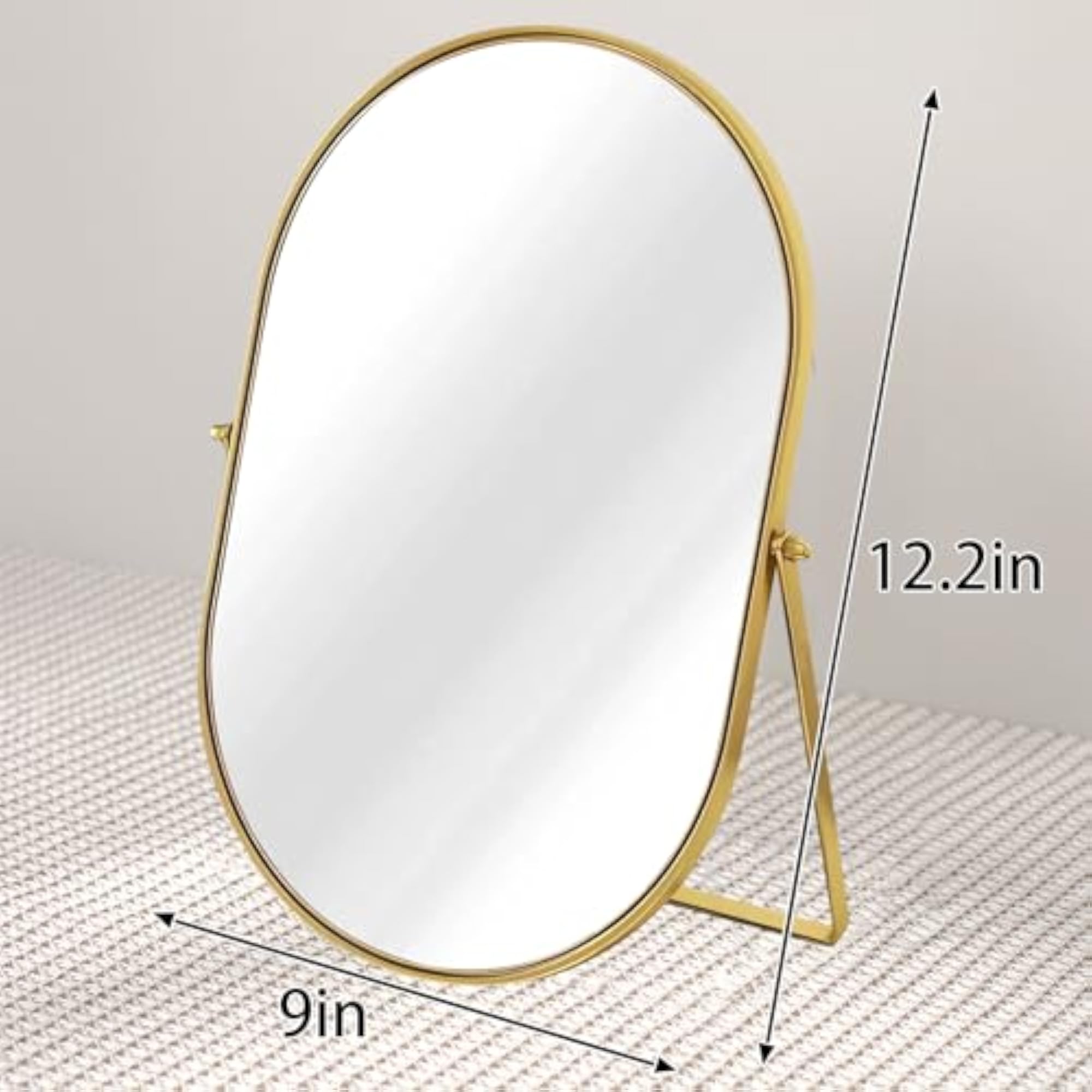 Oval Makeup Mirror with Adjustable Rotation