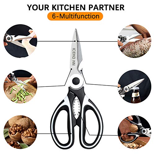 image for ICEKO KN Heavy Duty Kitchen Scissors &Corkscrew Set,Food-Grade Stainle