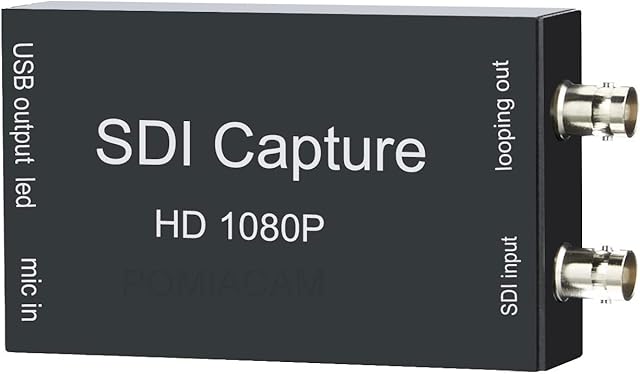 SDI to USB Capture Card Video Converter Adapter 1080P SDI Input to USB 3.0 Output for Live Streaming Mini Converter SDI Compatible Video and Audio to Computers Plug and Play