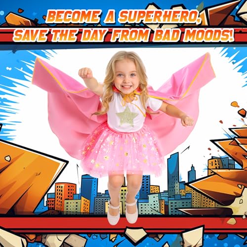 Disfraz de capas de superhéroe para niñas miniatura 4