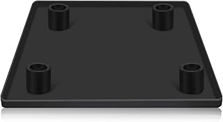 23.6x23.6 Inch Silicone Mat with 4 Sturdy Base Raisers for Mini Fridge Stand Refrigerator Small Washer Dryer-Drip Pan Tray Anti-Vibration Pads for Carpet Portable Air Conditioner (Black)