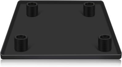 23.6x23.6 Inch Silicone Mat with 4 Sturdy Base Raisers for Mini Fridge Stand Refrigerator Small Washer Dryer-Drip Pan Tray Anti-Vibration Pads for Carpet Portable Air Conditioner (Black)