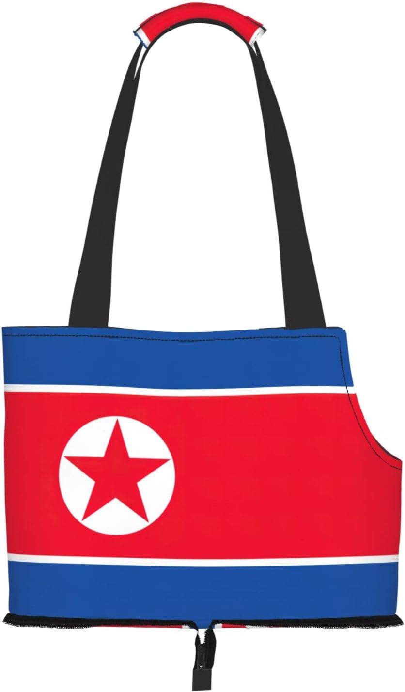 Korean Flag Print Portable Foldable Shoulder Bag for Travel,with Collar Hook and Handle Pad,Cute Stylish Design