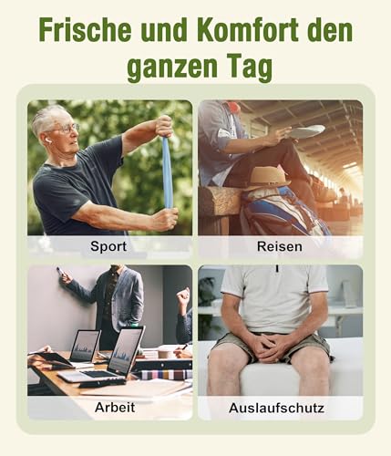 SUNCHIRI Inkontinenz Pants Männer 3er Pack, Waschbar Bambus Inkontinenz Slips mit Saugfähigem Pad 50 ml, Wiederverwendbar Unterhosen Auslaufsichere Unterwäsche Herren (3, Multicolor01, L)