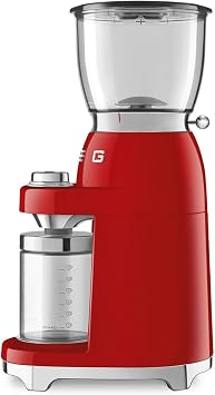 Smeg CGF01RDEU Electric Coffee Grinder with a Power of 150 W CGF01RDEU-red, Plastic, red