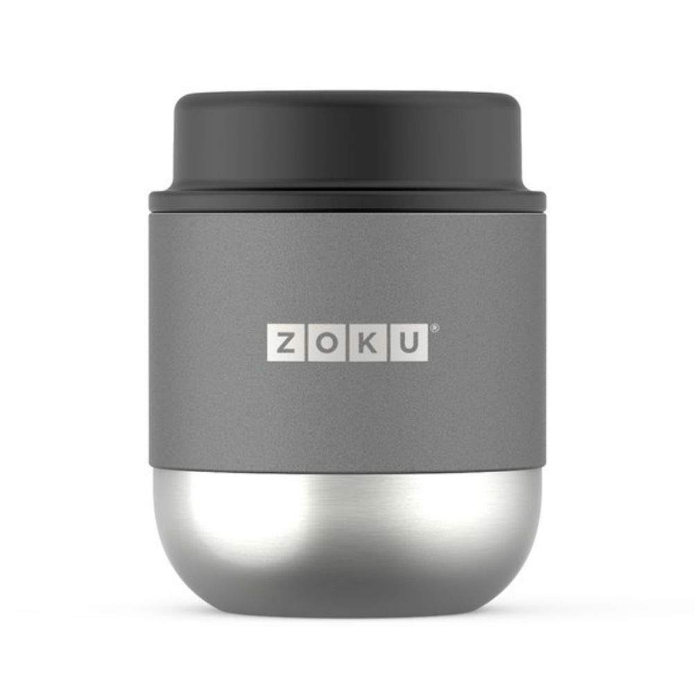Zoku - Insulated Food Canister For thinKitchen:, Wide Mouth Food Jar, Lightweight, Stainless Steel, Leakproof Thermos, Easy to Clean, BPA Free, For Adults and Kids (Silver) (10oz)
