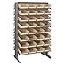 Double Sided Tote Bin Rack - 64 bins - 11-7/8"L x 8-1/8"W x 4"H