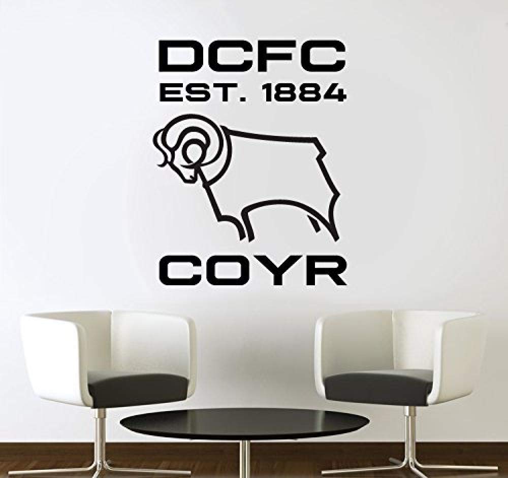 Wyfcl Black Dcfc Est 1884 Derby County Football Club Wall Stickers Home Decoration Art Wall Decals Living Room Bedroom Wall Decoration Mural 60 * 75 Cm