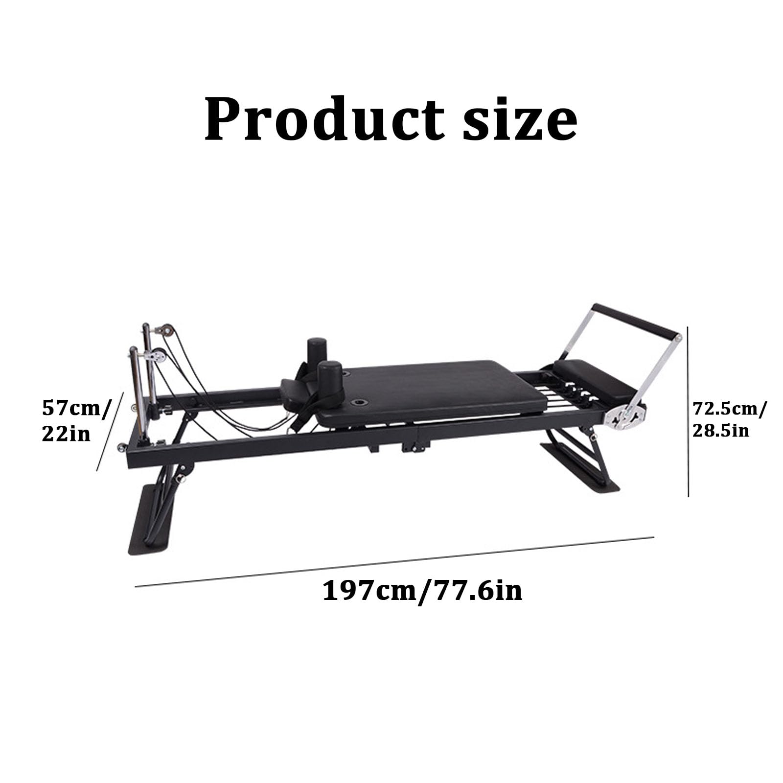 Foldable Pilates Body Shaping Machine,Core Pilates Bed for Home Exercise,Pilates Exercise Equipment,Yoga Fitness Equipment,Extended Track,for Home, Office, Yoga Studio