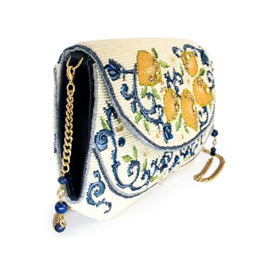 Mary Frances Capri Lemons Beaded Crossbody Handbag Vibrant Fruit Embroidery Novelty Evening Clutch Purse, Multicolor4