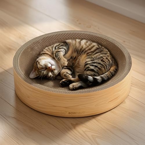 BOWHAUS Round Cardboard Cat Scratcher Bed Lounge
