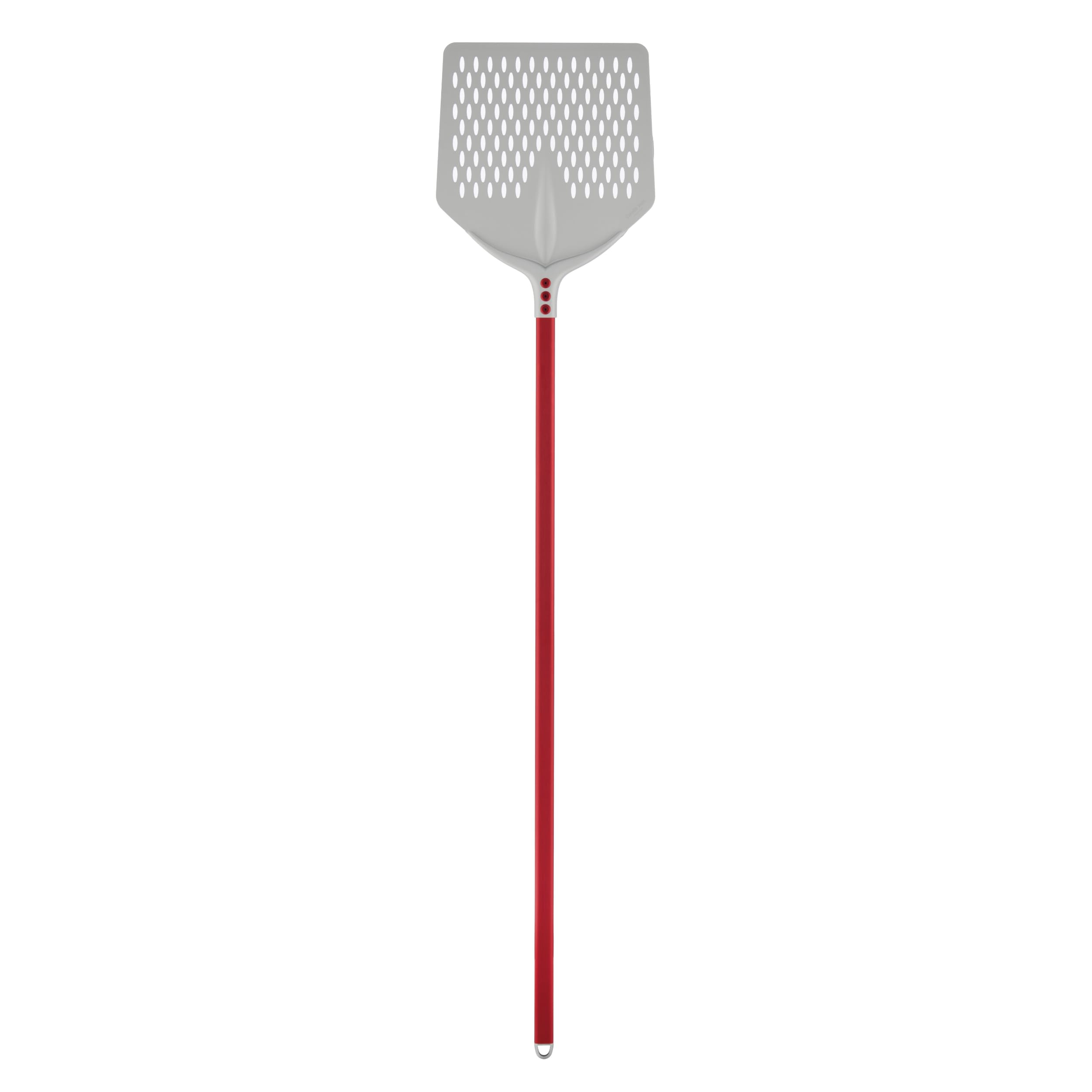 Pala pizza Tulip in alluminio anodizzato quadra forata 36x36 cm con manico 120 cm