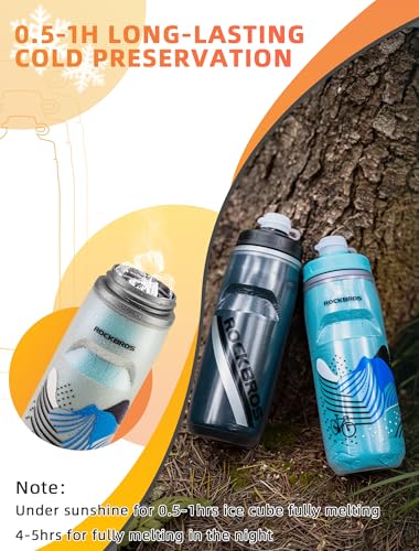 ROCKBROS Bicicleta Botella de Agua, Botella Aislada para Ciclismo de 21oz miniatura 2