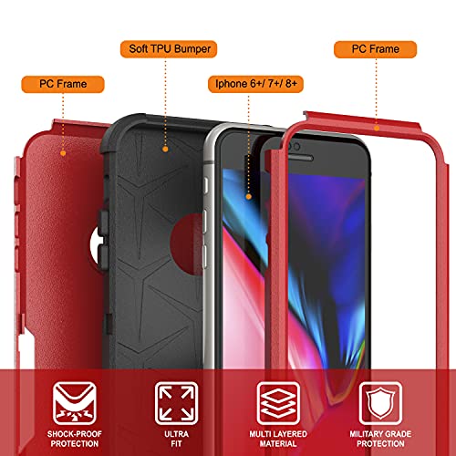 Coque iPhone 8 Plus robuste antichoc Punkcase étui clip ceinture et béquille intégrée - 3