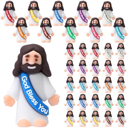 Bememo 25 Pcs Little Jesus Figures Original Design God Bless