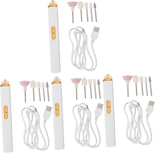 4 Conjuntos Moedor Elétrico Máquina De Lixar Unhas Broca De Unhas Ferramentas Para Manicure Kit De Manicure Pedicure Kit Broca Para Unhas Broca Profissional Máquina De Unhas Para