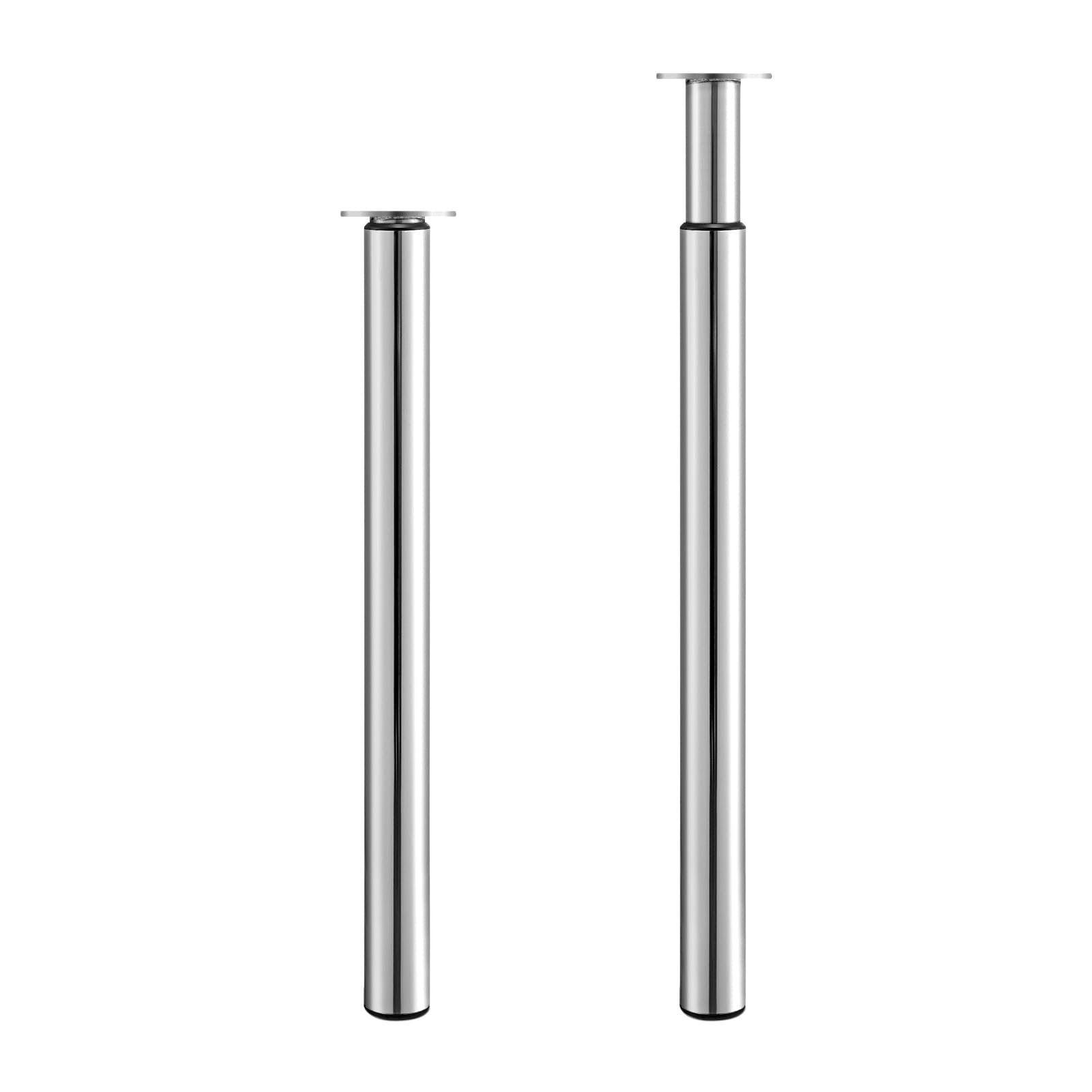 ARATERVIO Verstellbare Möbelbeine aus Edelstahl – Höhenverstellbare Tischbeine 710–1100 mm, Ø60 mm, rutschfeste Basis, Robuste und Langlebige Tischbeine für Küche