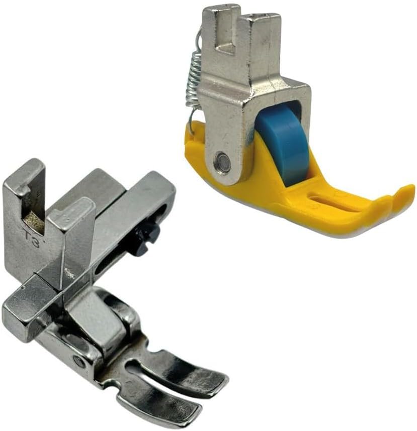 REENA T3 Universal 3-in-1 Presser Foot, Adjustable Left Center Right, for Single-Needle Industrial Lockstitch Machines, Fits Jack Juki Gemsy. (T3 + Teflon Roller)