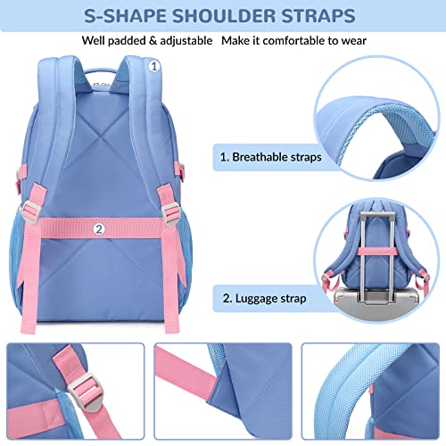 El-Fmly Big School Backpack Bookbag For Teen Students, Multi Pockets Water Resistant Casual Daypack With 15.6 Inch Laptop Pocket For Travel (Beige) #TOP4