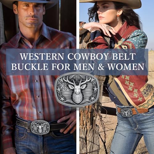 Image of Western Cowboy Belt Buckles Men - Western Belt Buckle Vintage Country Belt Buckle for Men Women Cowgirl Cowboy Gifts