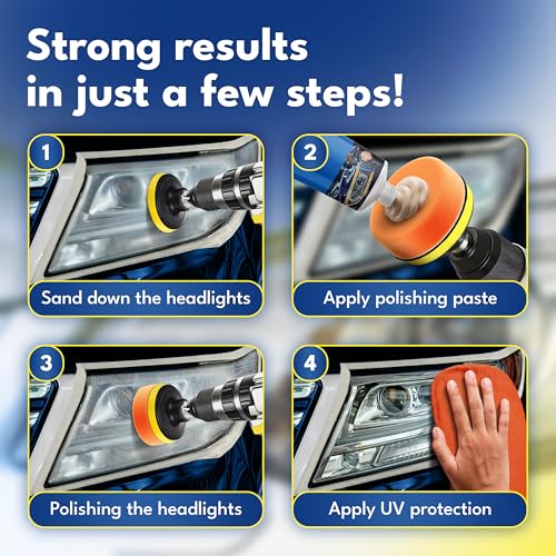 ATG Headlight restoration Kit - Universal Car headlight cleaner and restorer Kit - Headlight restorer kit for plastic car headlights - Quick & easy headlight restoration - Headlight repair Kit - Image 4