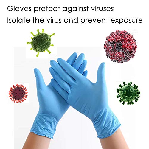 Industrial Nitrile Disposable Gloves,100 count,Isolating viruses,anti-infective,Latex Free, Powder Free, Medical Exam Grade,Soft with Textured Tips (3.54x8.7'')