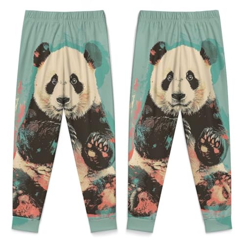Cute Panda BearChildren's Pajama Set Round Neck Long Sleeve Top + Pants Two-piece Set160CM4