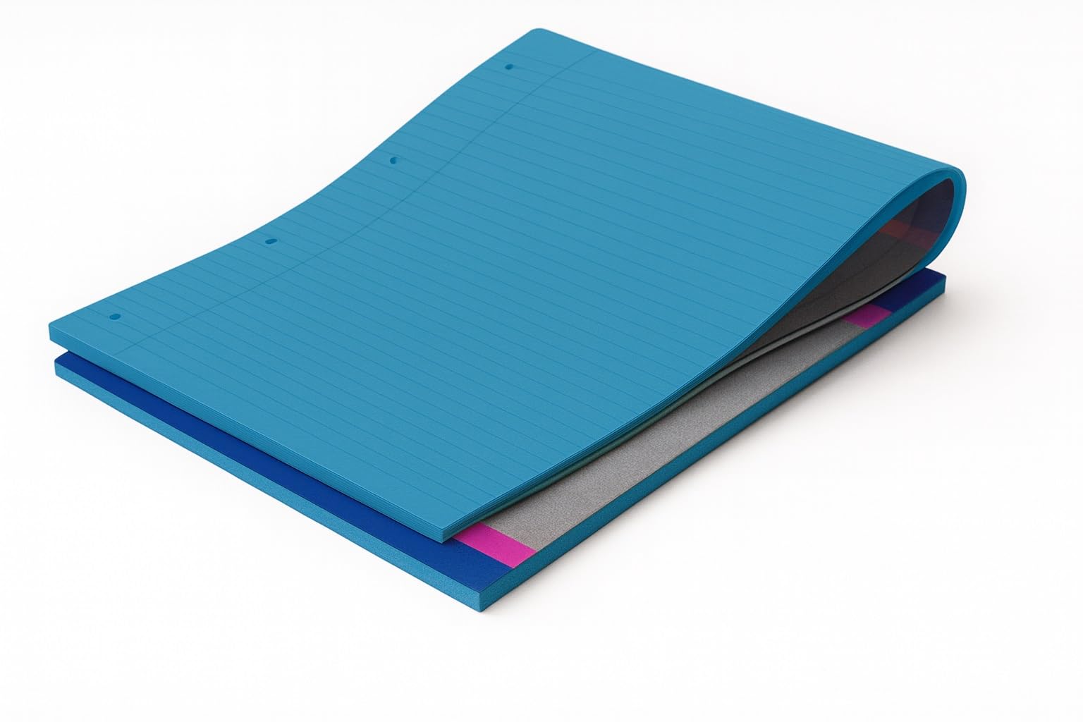 indigo® Schreibblock für Legasthenie, A4, 80 g/m², liniert mit Rand, 100 Seiten, 5 verschiedene Farben