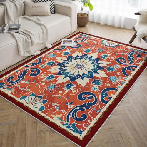 Tapis de salon lavable et grand format pour effacer les taches