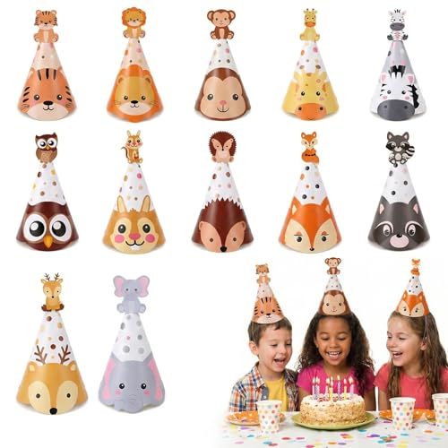 NiceNaiils 12 pcs Mini Chapeau Anniversaire Enfant, Chapeaux-Chapeau pour animaux, pour La Fête D'anniversaire de Fête de Garçon