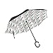 Produktbild XiangHeFu Double Layer Inverted Reverse Umbrellas Lustige Weihnachtsbaum Muster Falten Winddicht UV-Schutz Big Straight für Auto mit C-förmigen Griff