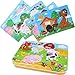 DIKER Jigsaw Wooden Puzzles Rompecabezas de cebra puzzle animales Rompecabezas de la granja Caja de Rompecabezas de Metal regalo Preescolar de Aprendizaje temprano para niños