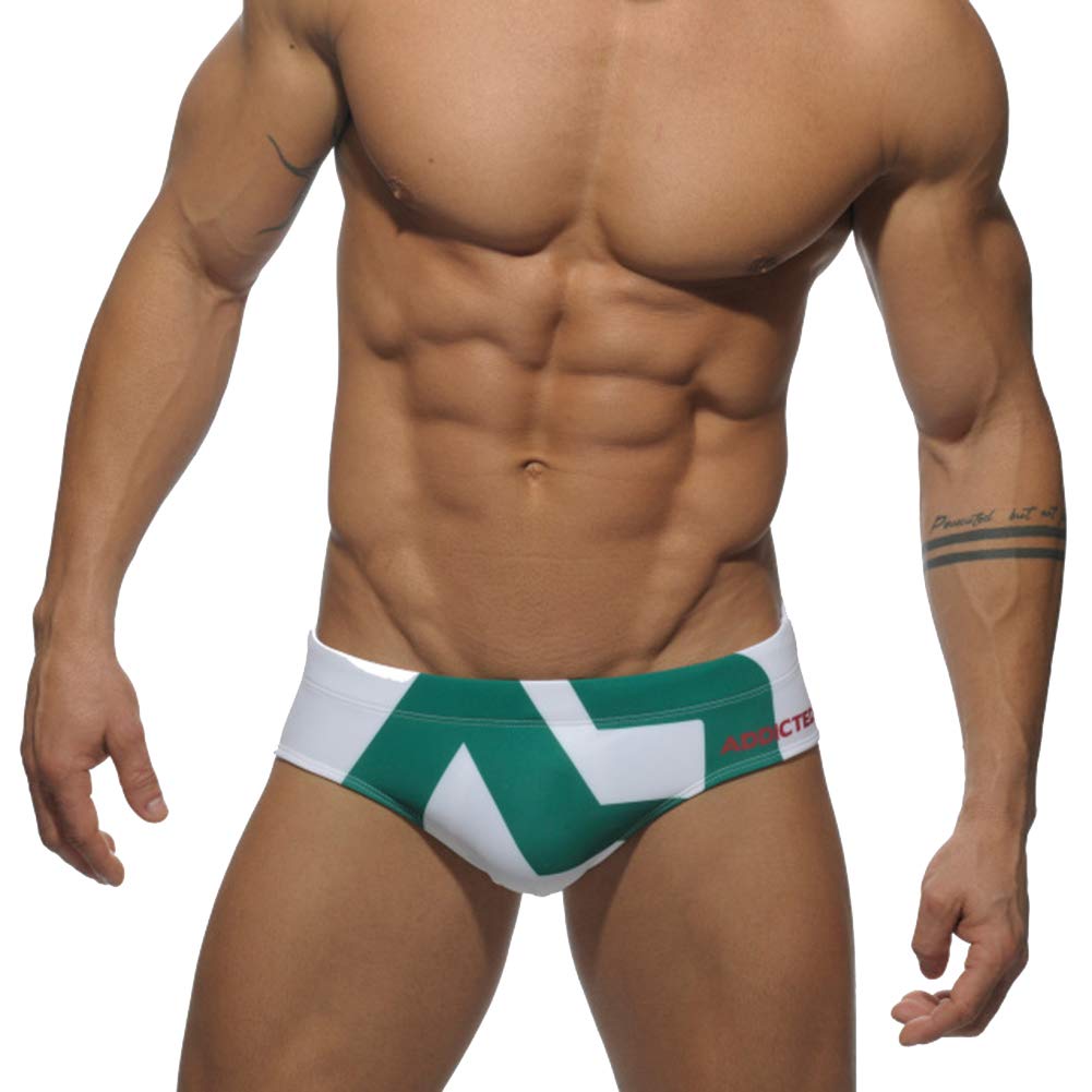 Mens Swimming Trunks Swim Briefs Bikini Boxer Racer Surf Swimwear Green M