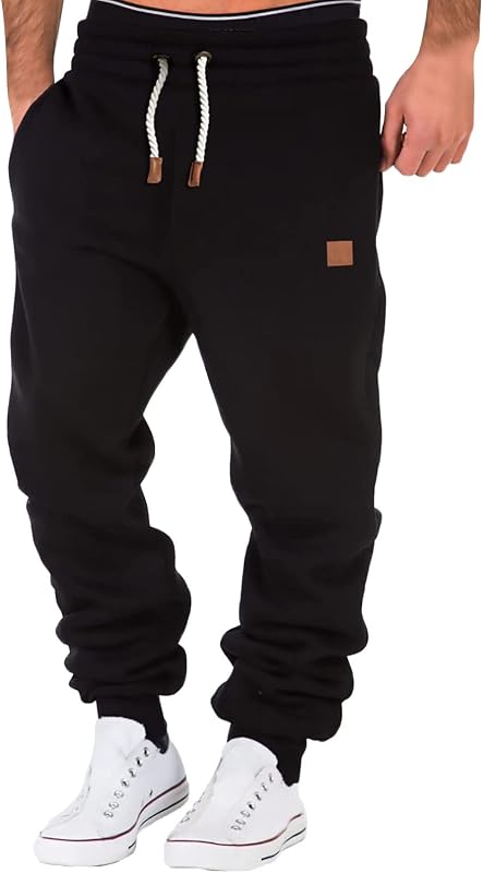 Joggers for Men Casual Loose Fit Big and Tall Drawstring Sweatpants Casual Cotton Workout Athletic Running Pants