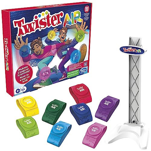 Hasbro Gaming Twister Air-Spiel, Twister Air-Spiel mit RA-App, verbindet Sich mit intelligenten Geräten, aktive Partyspiele, Alter: ab 8 Jahren