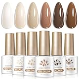 Born Pretty Vernis Semi Permanent, 6 Couleurs Série Brun Clair Vernis à Ongles Soak Off U V/LED Semi Permanent Manucure Kit