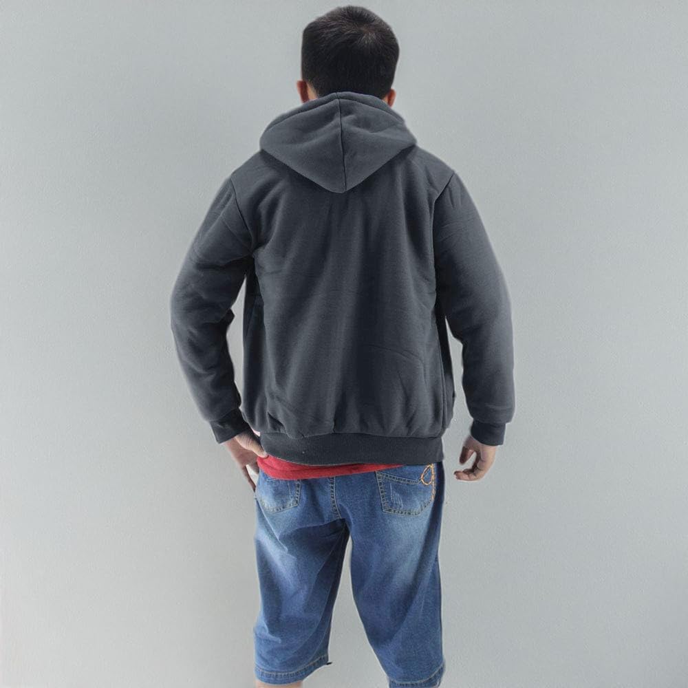 Facitisu Boys Fleece Hoodies Youth Sherpa Lined Full Zip Hooded Jacket Child Athletic Winter Warm Sweatshirts - Image 6