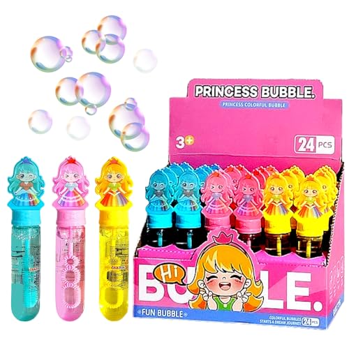 Caixa com 24 Bolhas de Sabão Princesas Meninas p/Festa e Sacolinha Surpresa Aniversário Infantil