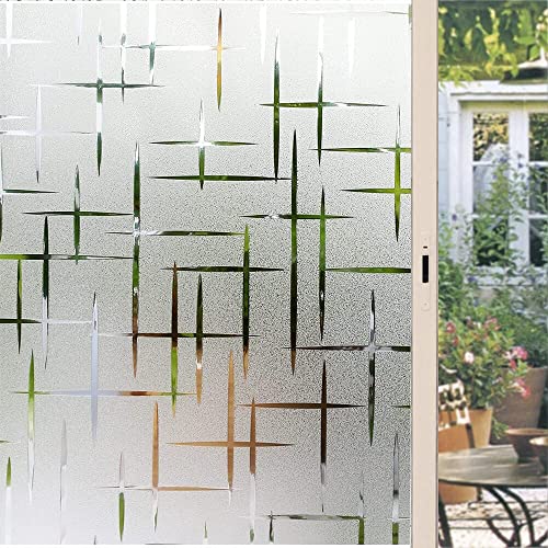 HOME13 Plus Frosted Window Film Anti UV Privacy Self Adhesive Window Glass Sticker for Home & Offie (24"x78" Inch, Frosted Plus)