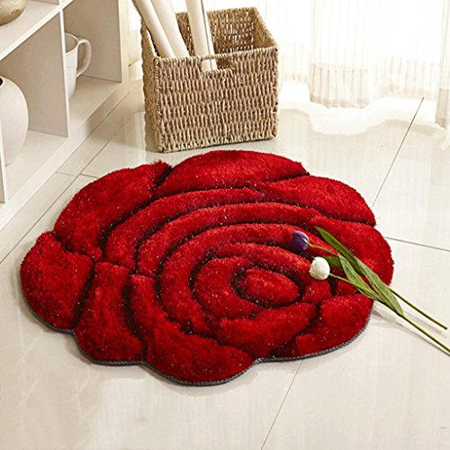 DYI European Style 3D Stereo Silk Rose Round Carpet, Carpet Living Room, Bedroom Swivel Chair Computer Chair Mat, diameter 200cm